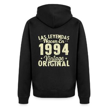 Original 1994 Vinatge 1994 Birthday Gift - Unisex Premium Organic Zip Hoodie - black - Back - Nico (187cm)