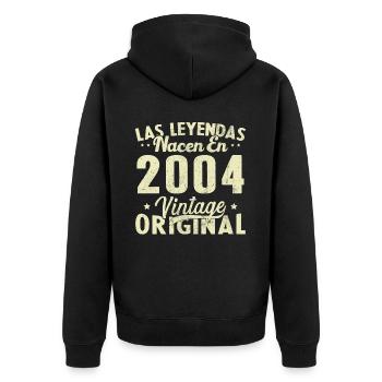 Original 2004 Vinatge Birthday Gift - Unisex Premium Organic Zip Hoodie - black - Back - Nico (187cm)