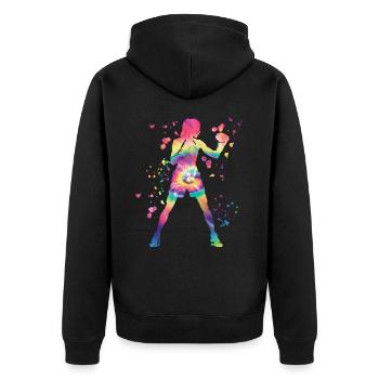 Boxing Fighter Kids Boxing Match Boxer - Unisex Premium Organic Zip Hoodie - black - Back - Nico (187cm)