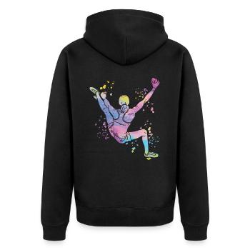 Bloc Colorsplash Bloc de bloc - Veste à capuche bio Premium Unisexe - noir - Dos - Nico (187cm)