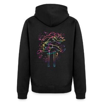 Hurdle Run Obstacle Course Kids Hurdle Run - Unisex Premium Organic Zip Hoodie - black - Back - Nico (187cm)