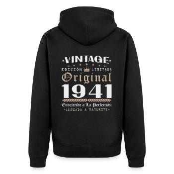 Cadeau d'anniversaire Vinatge 1941 - Veste à capuche bio Premium Unisexe - noir - Dos - Nico (187cm)