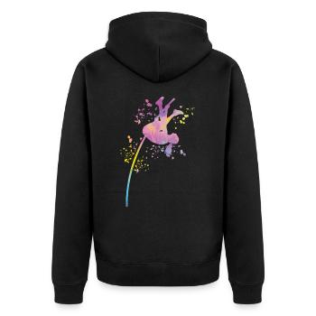Stabhochspringer Kids Stabhochsprung - Unisex Premium Bio Zip Hoodie - Schwarz - Hinten - Nico (187cm)
