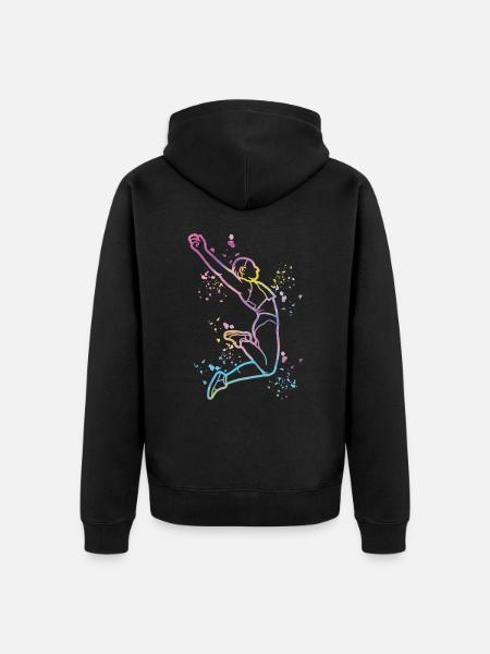 Weitspringer Weitspringen Kinder Weitsprung - Unisex Premium Bio Zip Hoodie - Schwarz