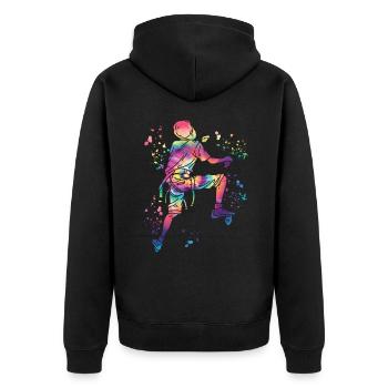 Bloc Colorsplash Bloc de bloc - Veste à capuche bio Premium Unisexe - noir - Dos - Nico (187cm)