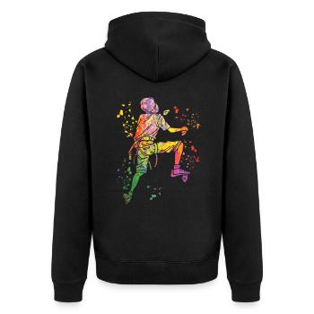 Bloc Colorsplash Bloc de bloc - Veste à capuche bio Premium Unisexe - noir - Dos - Nico (187cm)