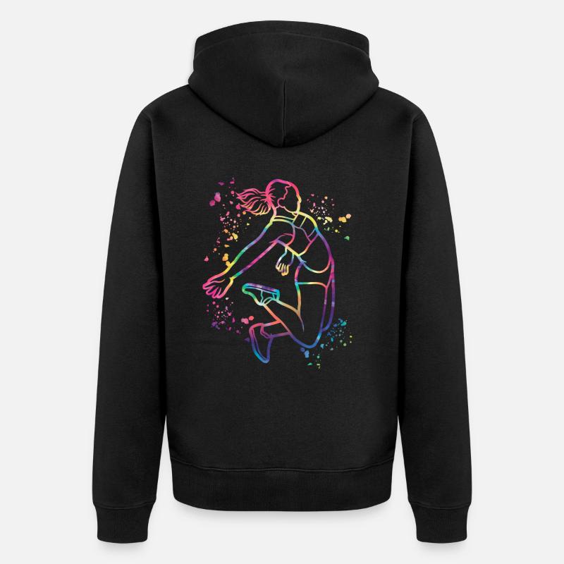 Weitspringer Weitspringen Kinder Weitsprung - Unisex Premium Bio Zip Hoodie - Schwarz