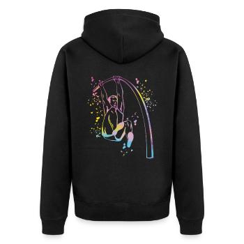 Stabhochspringer Kids Stabhochsprung - Unisex Premium Bio Zip Hoodie - Schwarz - Hinten - Nico (187cm)