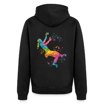 Bloc Colorsplash Bloc de bloc - Veste à capuche bio Premium Unisexe - noir - Dos - Nico (187cm)