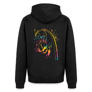 Perchiste Enfant Saut à la perche - Veste à capuche bio Premium Unisexe - noir - Dos - Nico (187cm)