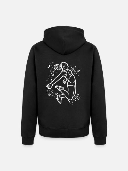 Weitspringer Weitspringen Kinder Weitsprung - Unisex Premium Bio Zip Hoodie - Schwarz