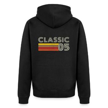 Retro Classic Number 05 Born in 2005 - Unisex Premium Organic Zip Hoodie - black - Back - Nico (187cm)
