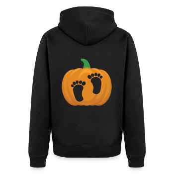 Annonce de grossesse enceinte en attente - Veste à capuche bio Premium Unisexe - noir - Dos - Nico (187cm)