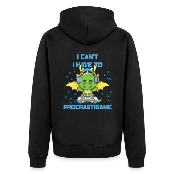 Gamer Je ne peux pas Je dois procrastigame Gaming - Veste à capuche bio Premium Unisexe - noir - Dos - Nico (187cm)