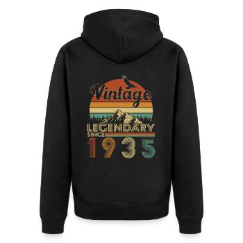 Original 1935 Vintage Retro Cadeau D’anniversaire - Veste à capuche bio Premium Unisexe - noir - Dos - Nico (187cm)