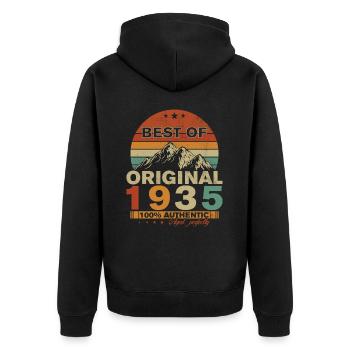 Original 1935 Vintage Retro Cadeau D’anniversaire - Veste à capuche bio Premium Unisexe - noir - Dos - Nico (187cm)