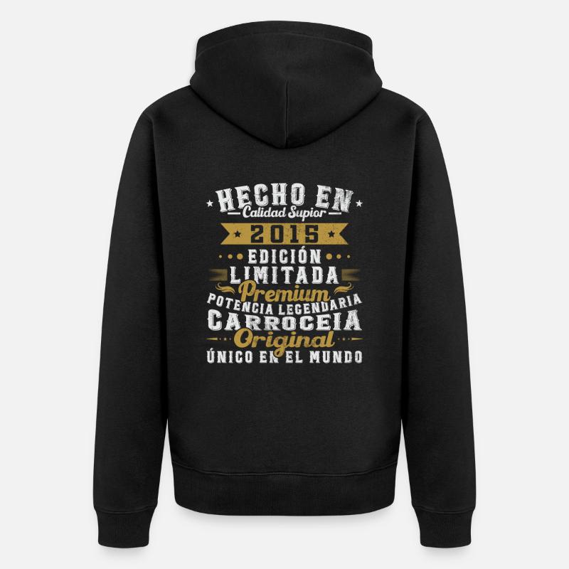 Cadeau d’anniversaire Made in 2015 - Veste à capuche bio Premium Unisexe - noir