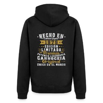 Made in 1975 50 Years Birthday Gift - Unisex Premium Organic Zip Hoodie - black - Back - Nico (187cm)