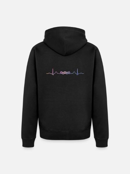 Bingo Balls Heartbeat Ekg Bingo - Unisex Premium Organic Zip Hoodie - black