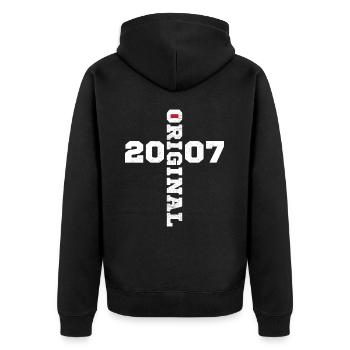 Original 2007 Vintage Retro Birthday Gift - Unisex Premium Organic Zip Hoodie - black - Back - Nico (187cm)