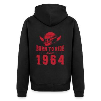 Né pour rouler depuis 1964 Cadeau de motard - Veste à capuche bio Premium Unisexe - noir - Dos - Nico (187cm)