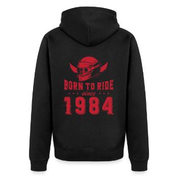 Born To Ride Since 1984 Cadeau Motard - Veste à capuche bio Premium Unisexe - noir - Dos - Nico (187cm)