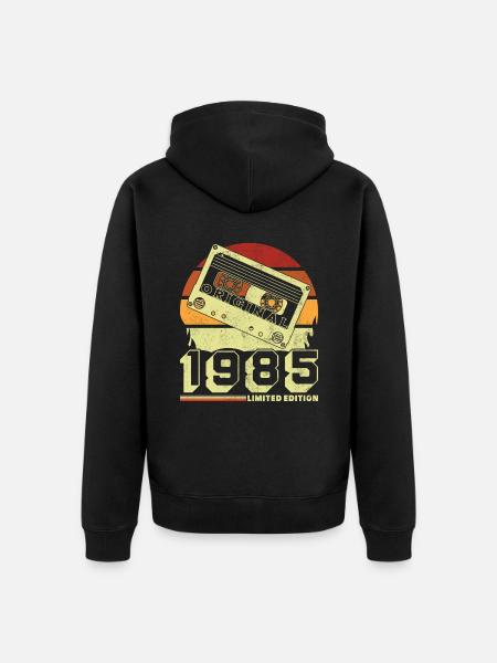 Original 1985 40th Anniversary Vintage Gift - Unisex Premium Organic Zip Hoodie - black