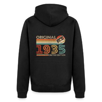 Original 1935 Vintage Retro Cadeau D’anniversaire - Veste à capuche bio Premium Unisexe - noir - Dos - Nico (187cm)
