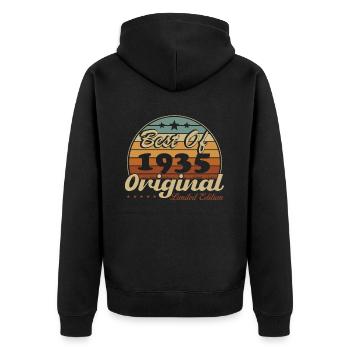 Original 1935 Vintage Retro Cadeau D’anniversaire - Veste à capuche bio Premium Unisexe - noir - Dos - Nico (187cm)