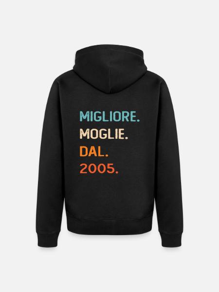 Ehefrau seit 2005 - Unisex Premium Bio Zip Hoodie - Schwarz