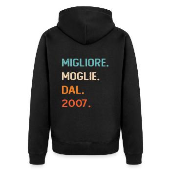 Meilleure épouse depuis 2007 18 ans Regalo Donna - Veste à capuche bio Premium Unisexe - noir - Dos - Nico (187cm)