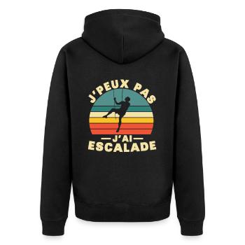 I can't I climbed - Unisex Premium Organic Zip Hoodie - black - Back - Nico (187cm)