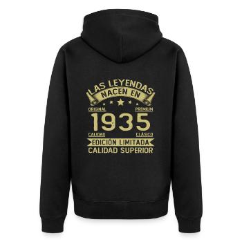 The Legends 1935 Cadeau d’anniversaire vintage - Veste à capuche bio Premium Unisexe - noir - Dos - Nico (187cm)