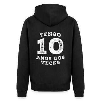 20 Jahre Geburtstagsgeschenk Frauen Männer - Unisex Premium Bio Zip Hoodie - Schwarz - Hinten - Nico (187cm)