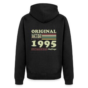 Original 1995 Vintage Retro Birthday Gift - Unisex Premium Organic Zip Hoodie - black - Back - Nico (187cm)