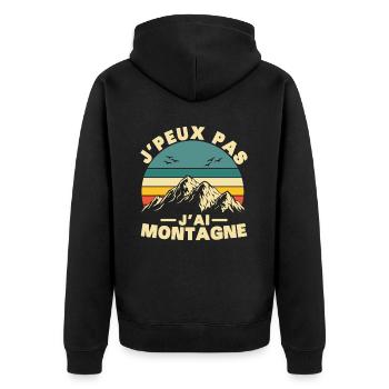 Je peux pas J'ai Montagne Humour Cadeau - Veste à capuche bio Premium Unisexe - noir - Dos - Nico (187cm)