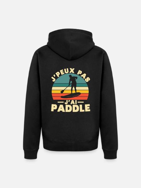 I can't I paddle - Unisex Premium Organic Zip Hoodie - black