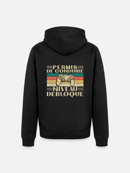 Führerscheinstufe freigeschaltet - Unisex Premium Bio Zip Hoodie - Schwarz