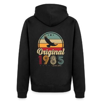 Original 1985 Vintage Cadeau d’anniversaire - Veste à capuche bio Premium Unisexe - noir - Dos - Nico (187cm)