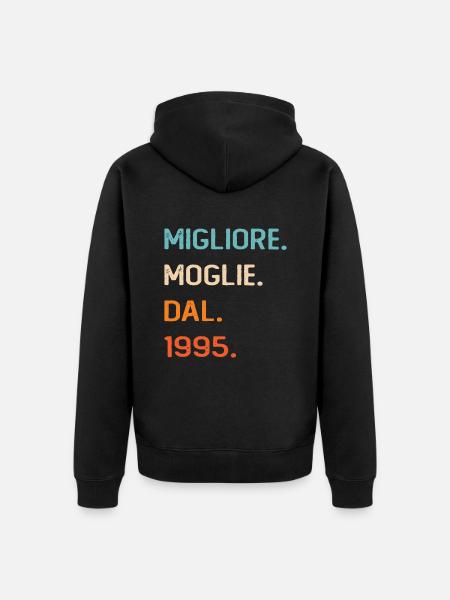 Wife since 1995 - Unisex Premium Organic Zip Hoodie - black