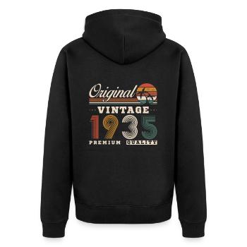 Original 1935 Vintage Rétro Cadeau Anniversaire - Veste à capuche bio Premium Unisexe - noir - Dos - Nico (187cm)