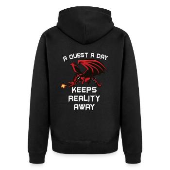 Jouer à Gamer A Quest A Day - Veste à capuche bio Premium Unisexe - noir - Dos - Nico (187cm)