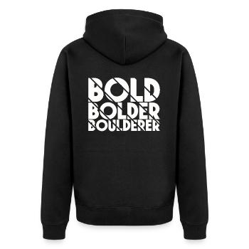 Bloc Bold Bolder Boulderer - Veste à capuche bio Premium Unisexe - noir - Dos - Nico (187cm)
