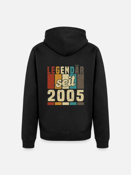 Legend since 2005 Birthday Gift - Unisex Premium Organic Zip Hoodie - black
