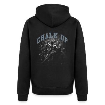 Craie jusqu’à Boulderer - Veste à capuche bio Premium Unisexe - noir - Dos - Nico (187cm)