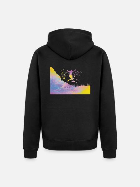 Trail Runner Cross Trail Bergläufer - Unisex Premium Bio Zip Hoodie - Schwarz