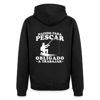 Né pour pêcher - Veste à capuche bio Premium Unisexe - noir - Dos - Nico (187cm)