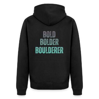 Bloc Bold Bolder Boulderer - Veste à capuche bio Premium Unisexe - noir - Dos - Nico (187cm)