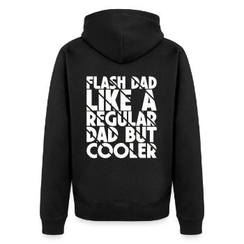 Bloc Flash Papa Boulderer - Veste à capuche bio Premium Unisexe - noir - Dos - Nico (187cm)