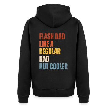 Bloc Flash Papa Boulderer - Veste à capuche bio Premium Unisexe - noir - Dos - Nico (187cm)